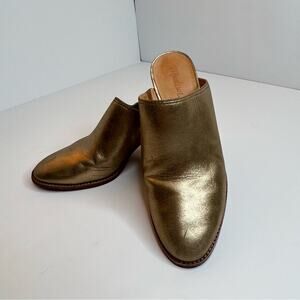 Madewell The Harper Mule Clog Womens Size 6 Metallic Gold Leather